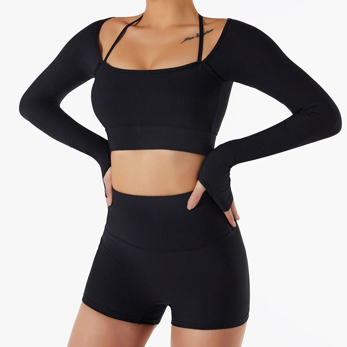 Nouveau short d'exercice de compression abdominale, ensemble de yoga nu pour le levage des hanches - KaoKao