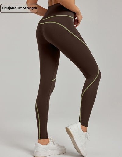 Pantalon de yoga de couleur contrastée pour l'alpinisme en plein air 7A antibactérien pour le levage des hanches - KaoKao