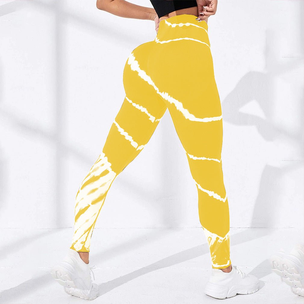 Pantalon de yoga sans coutures à rayures tie - dye pour le sport et le levage des hanches - KaoKao