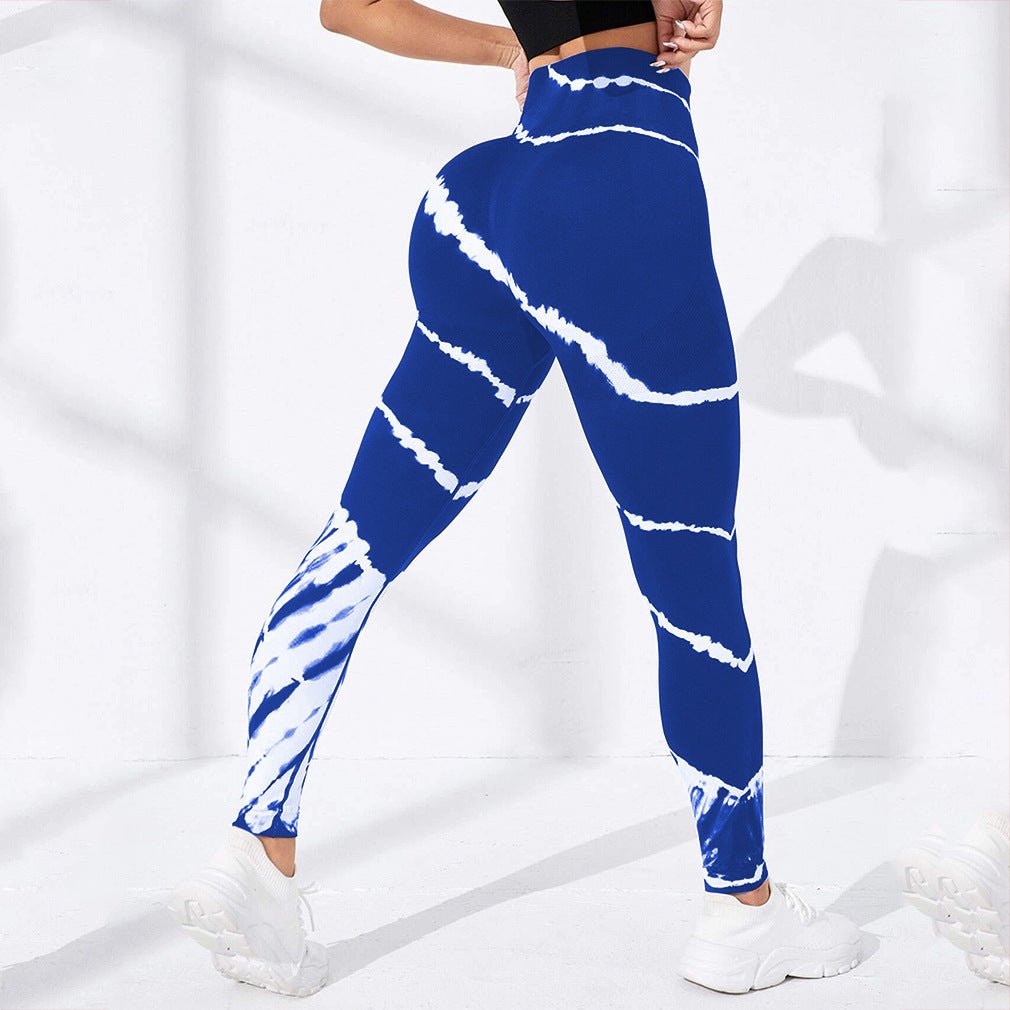 Pantalon de yoga sans coutures à rayures tie - dye pour le sport et le levage des hanches - KaoKao