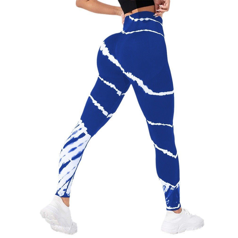 Pantalon de yoga sans coutures à rayures tie - dye pour le sport et le levage des hanches - KaoKao
