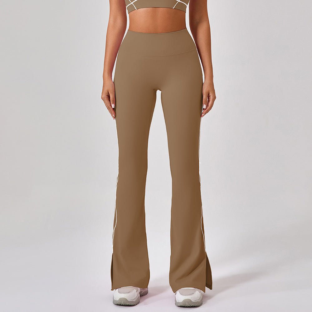 Pantalon de yoga taille haute moulant à pattes d'éléphant pour femme - KaoKao