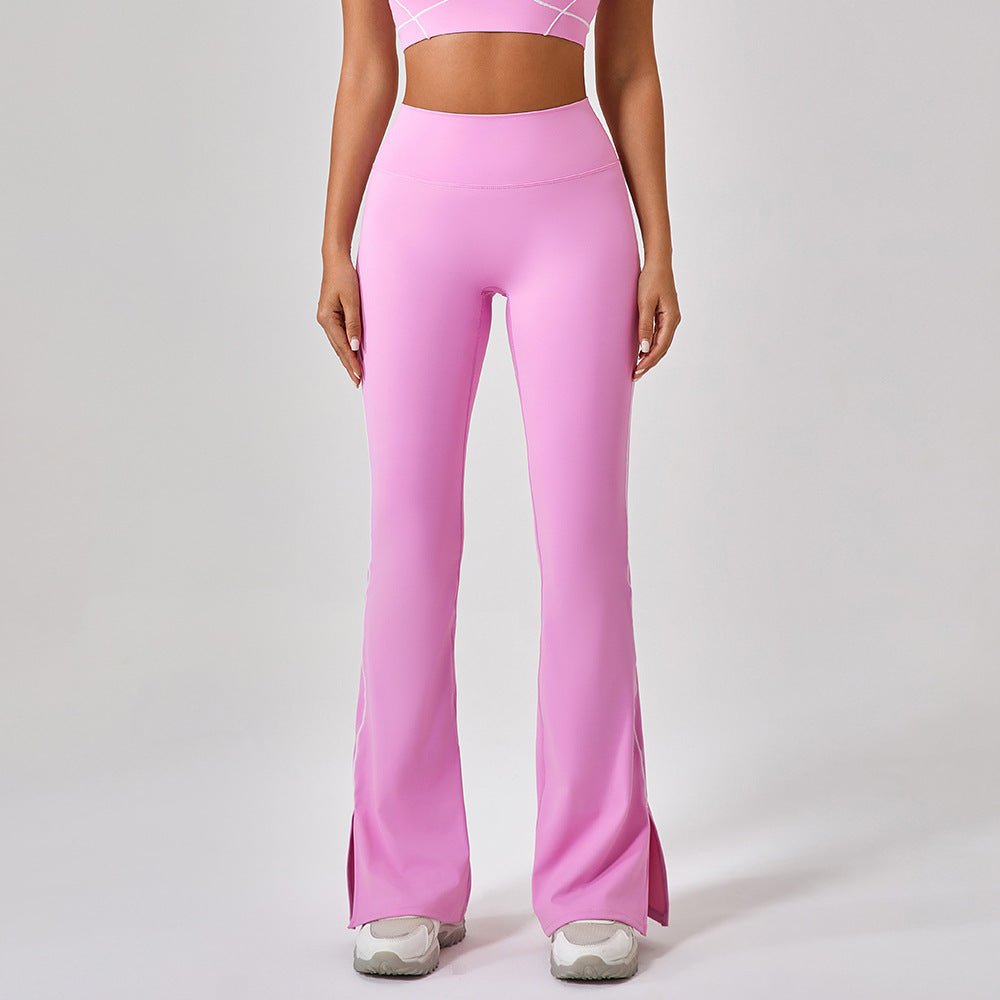 Pantalon de yoga taille haute moulant à pattes d'éléphant pour femme - KaoKao