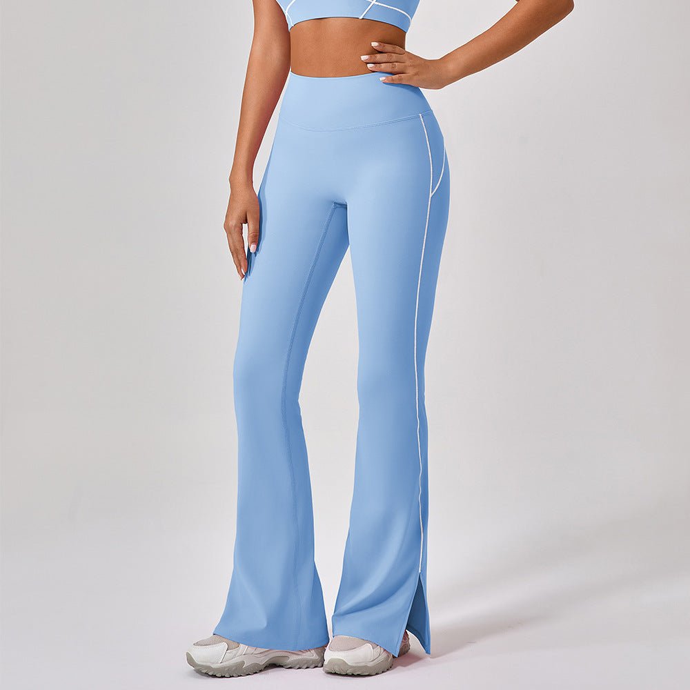 Pantalon de yoga taille haute moulant à pattes d'éléphant pour femme - KaoKao