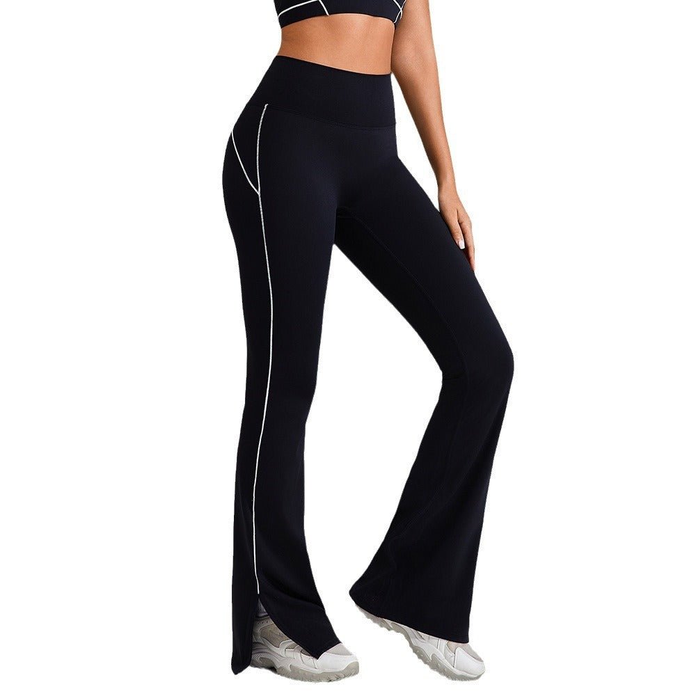 Pantalon de yoga taille haute moulant à pattes d'éléphant pour femme - KaoKao