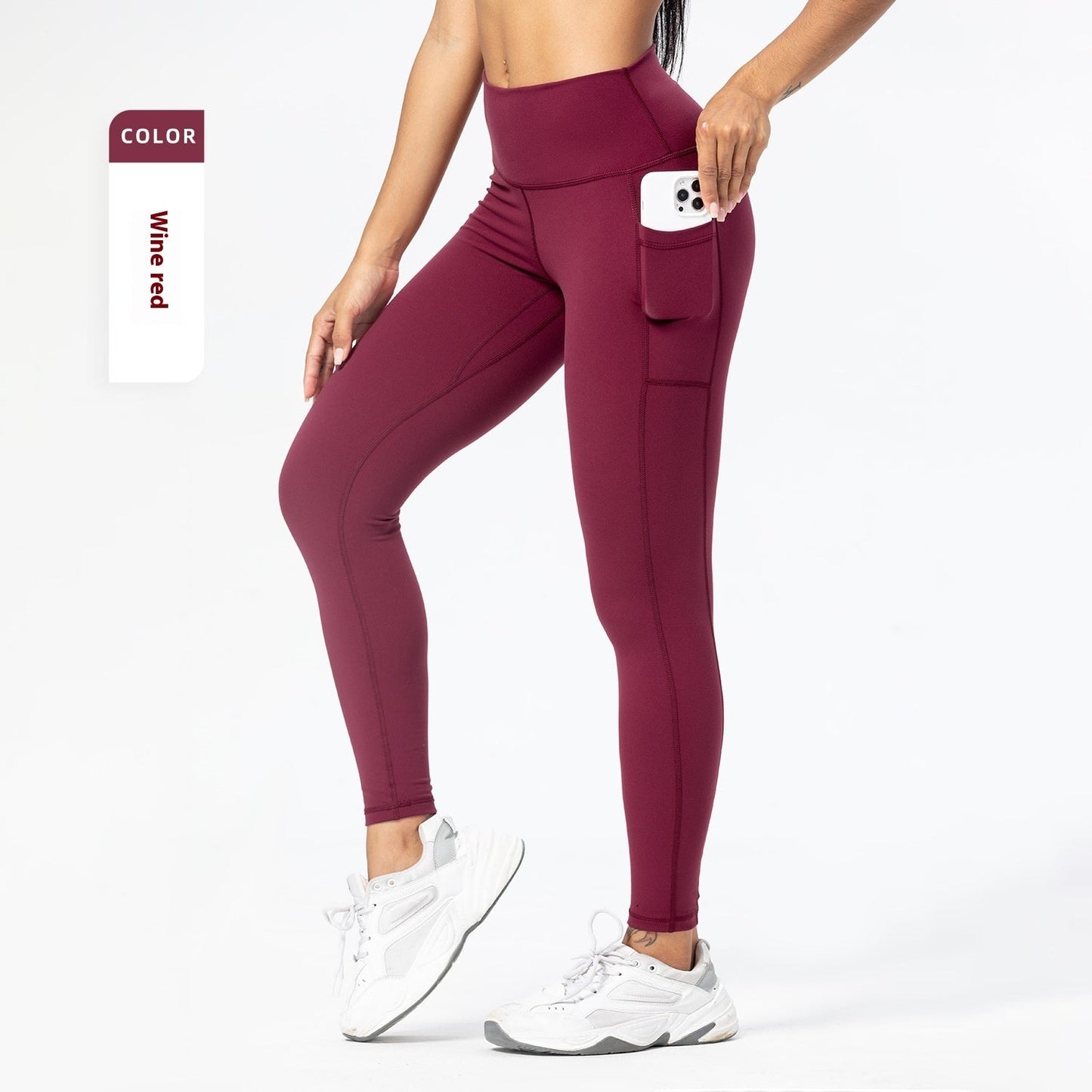 Pantalon de yoga taille haute pour femme, coupe slim, avec poches - KaoKao