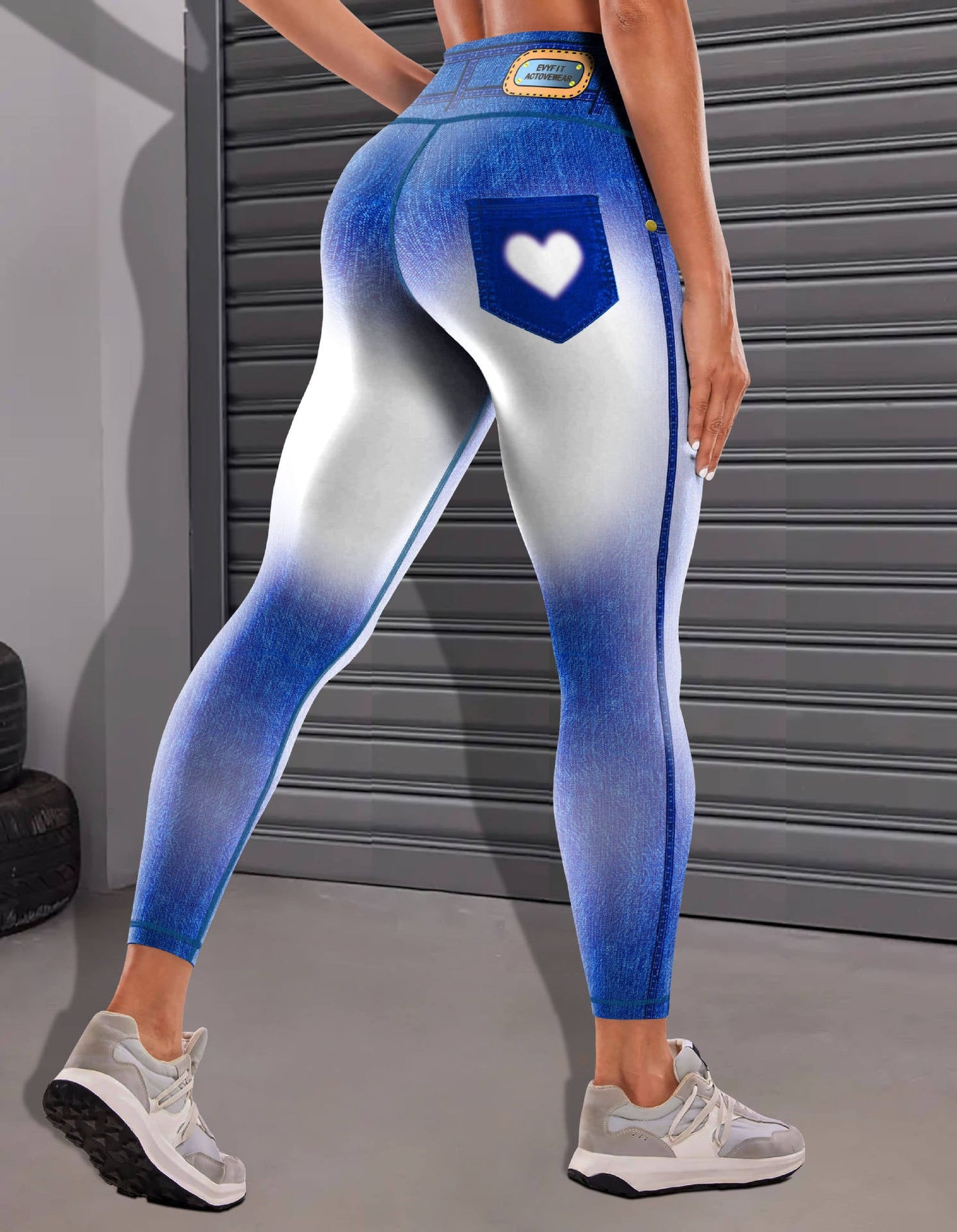 Pantalon de yoga tendance en denim imprimé pour femme - KaoKao