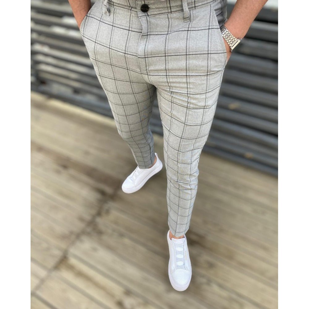 Pantalon décontracté à carreaux pour homme - KaoKao