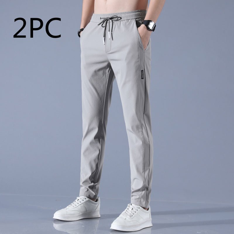 Pantalon en soie glacée pour homme, pantalon d'été fin et décontracté, ample, droit, respirant - KaoKao