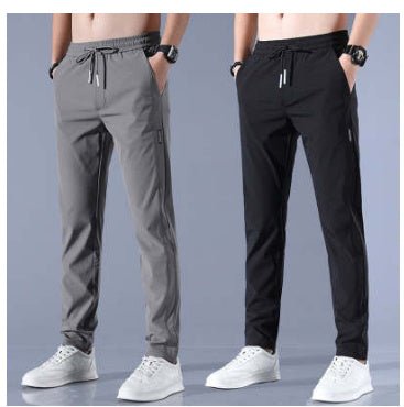 Pantalon en soie glacée pour homme, pantalon d'été fin et décontracté, ample, droit, respirant - KaoKao