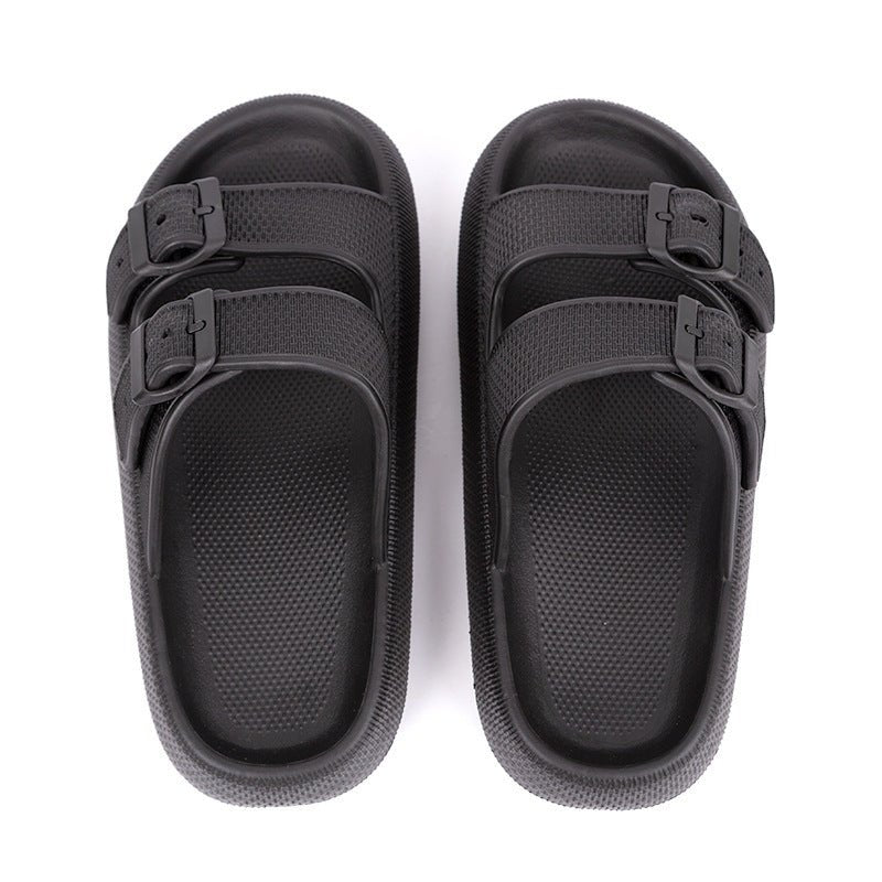 Pantoufles à plateforme pour femmes, chaussures d'été à boucle pour la maison, sandales à semelle souple, vêtements d'extérieur à la mode - KaoKao