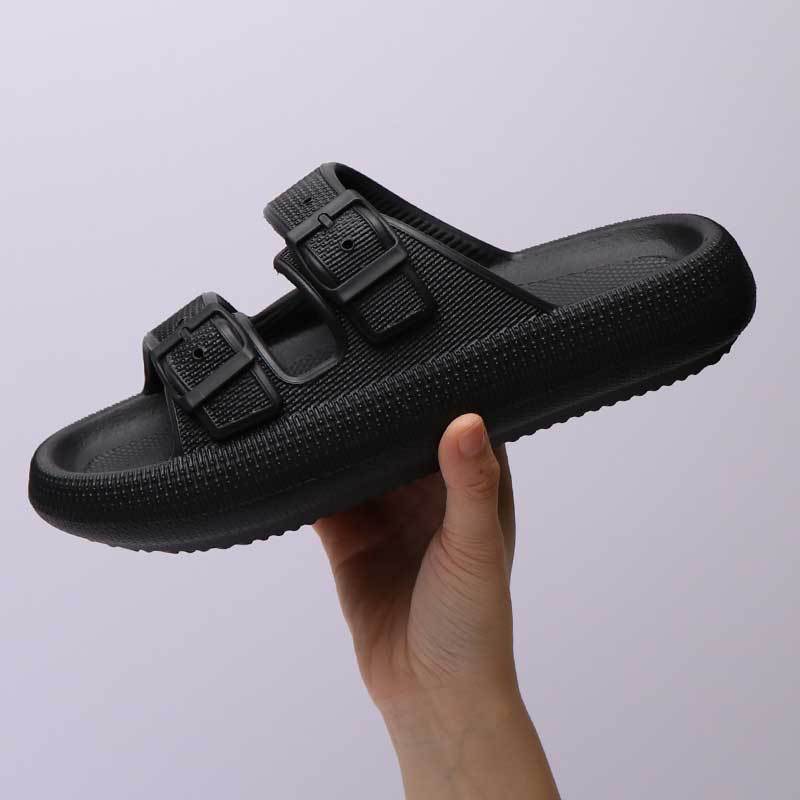 Pantoufles à plateforme pour femmes, chaussures d'été à boucle pour la maison, sandales à semelle souple, vêtements d'extérieur à la mode - KaoKao