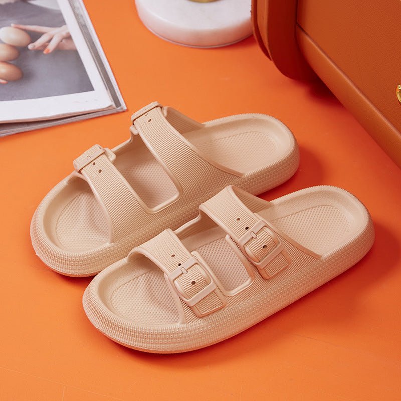 Pantoufles à plateforme pour femmes, chaussures d'été à boucle pour la maison, sandales à semelle souple, vêtements d'extérieur à la mode - KaoKao