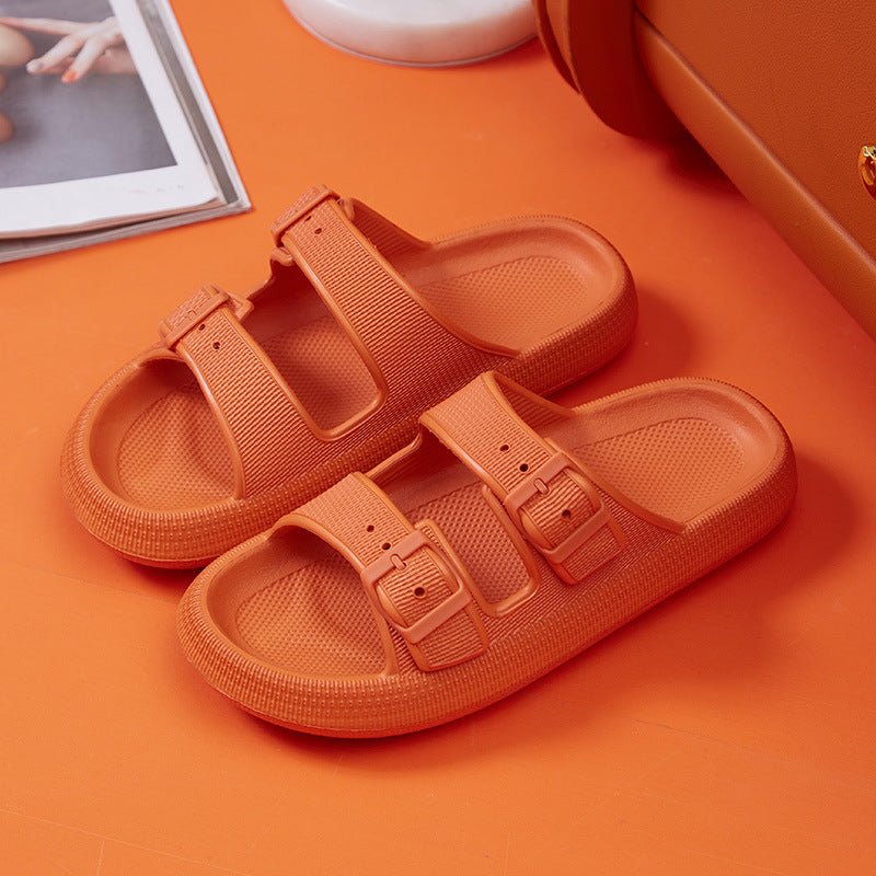 Pantoufles à plateforme pour femmes, chaussures d'été à boucle pour la maison, sandales à semelle souple, vêtements d'extérieur à la mode - KaoKao
