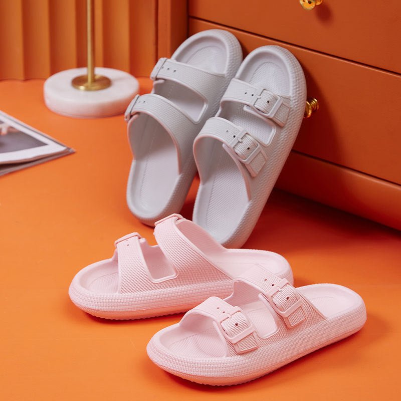 Pantoufles à plateforme pour femmes, chaussures d'été à boucle pour la maison, sandales à semelle souple, vêtements d'extérieur à la mode - KaoKao