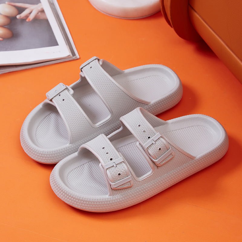 Pantoufles à plateforme pour femmes, chaussures d'été à boucle pour la maison, sandales à semelle souple, vêtements d'extérieur à la mode - KaoKao