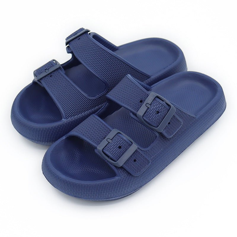 Pantoufles à plateforme pour femmes, chaussures d'été à boucle pour la maison, sandales à semelle souple, vêtements d'extérieur à la mode - KaoKao