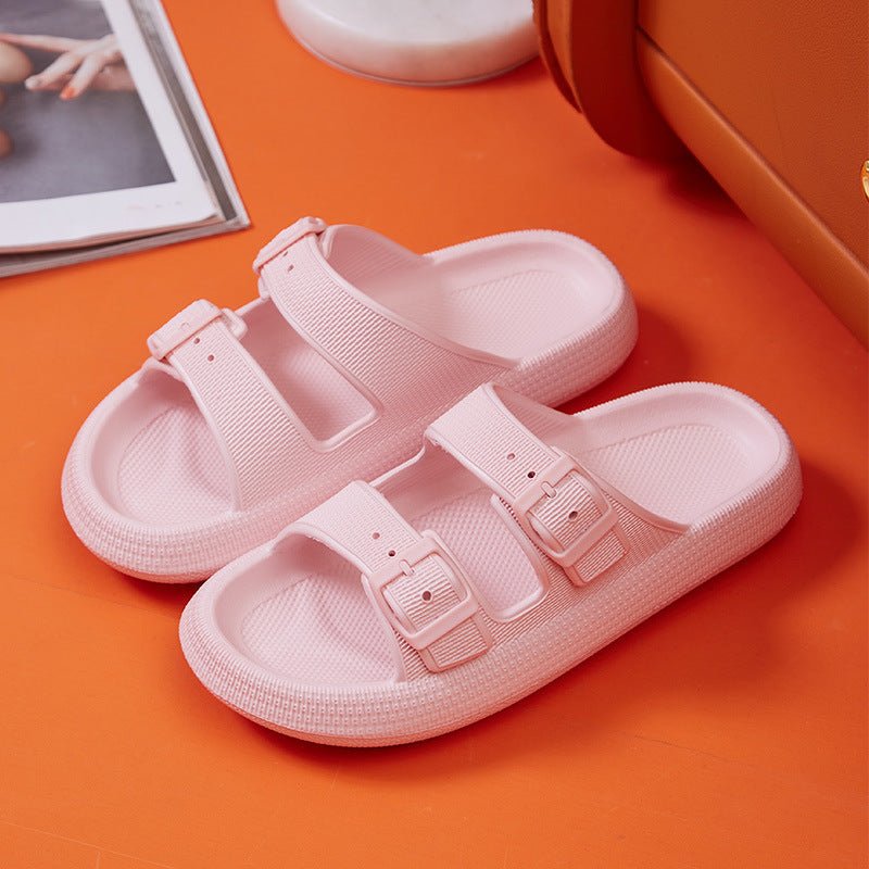 Pantoufles à plateforme pour femmes, chaussures d'été à boucle pour la maison, sandales à semelle souple, vêtements d'extérieur à la mode - KaoKao