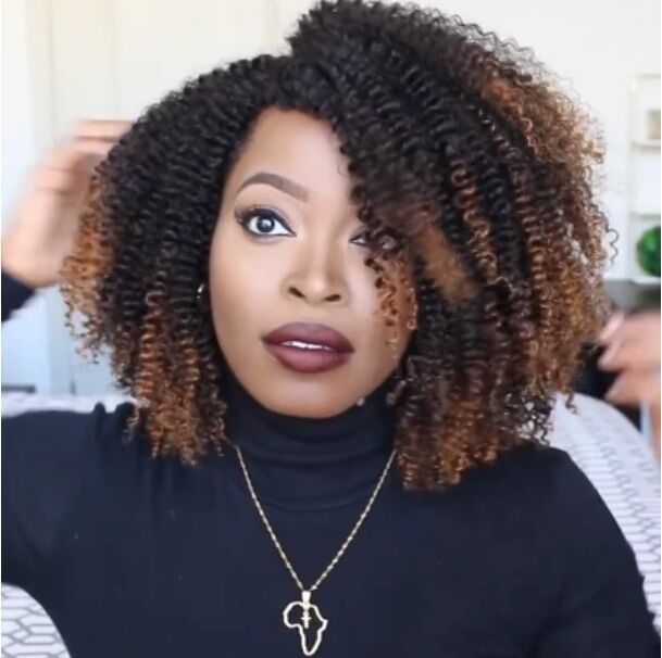 Perruque cheveux courts bouclés tête d'explosion petite perruque bouclée perruque - KaoKao