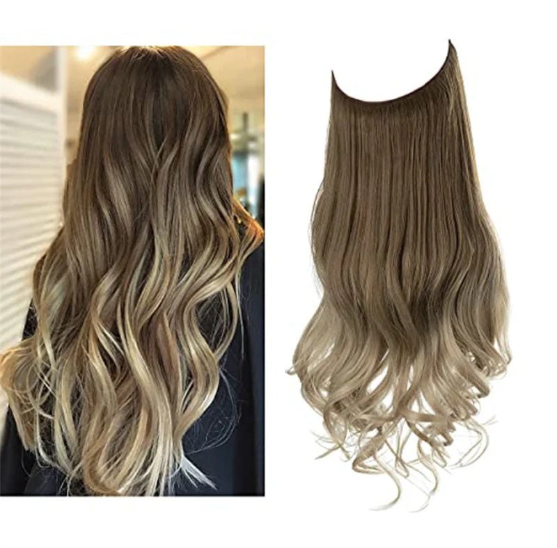 Perruque Extension Femelle Fibre Chimique Cheveux Longs Bouclés Fibre Haute Température Mate Fil De Pêche Perruque Ensemble - KaoKao