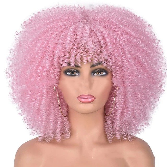 Petit couvre - chef synthétique en maille rose bouclée - KaoKao