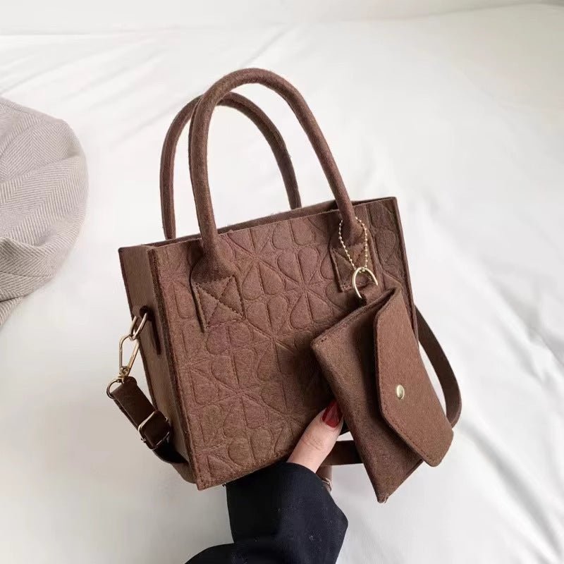 Petit sac à main simple pour femme, sac à bandoulière en feutre tendance - KaoKao