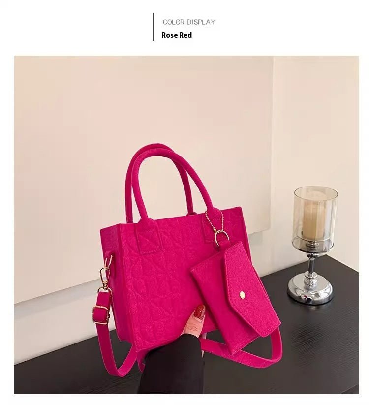 Petit sac à main simple pour femme, sac à bandoulière en feutre tendance - KaoKao