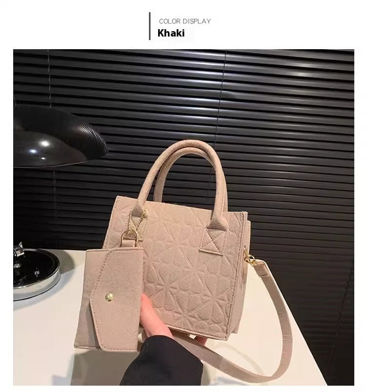 Petit sac à main simple pour femme, sac à bandoulière en feutre tendance - KaoKao