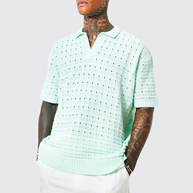 Pull décontracté à manches courtes en tricot pour homme - KaoKao