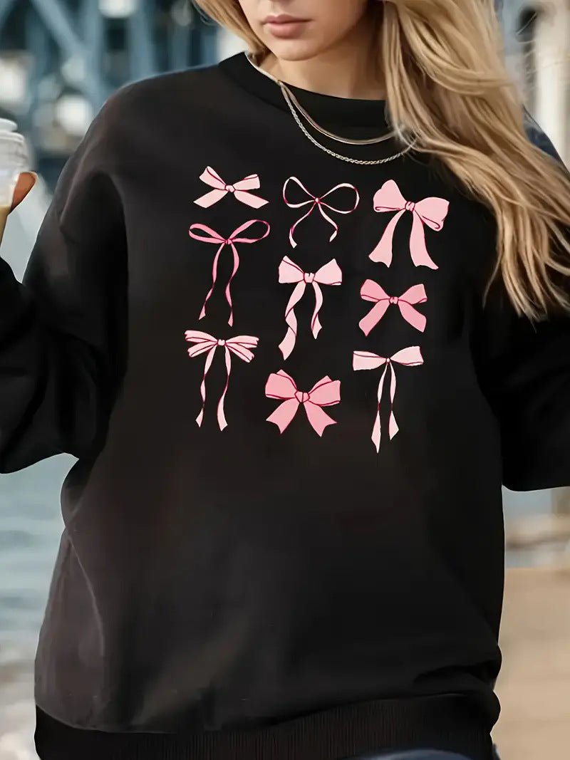 Pull ras du cou à manches longues imprimé pour femme - KaoKao