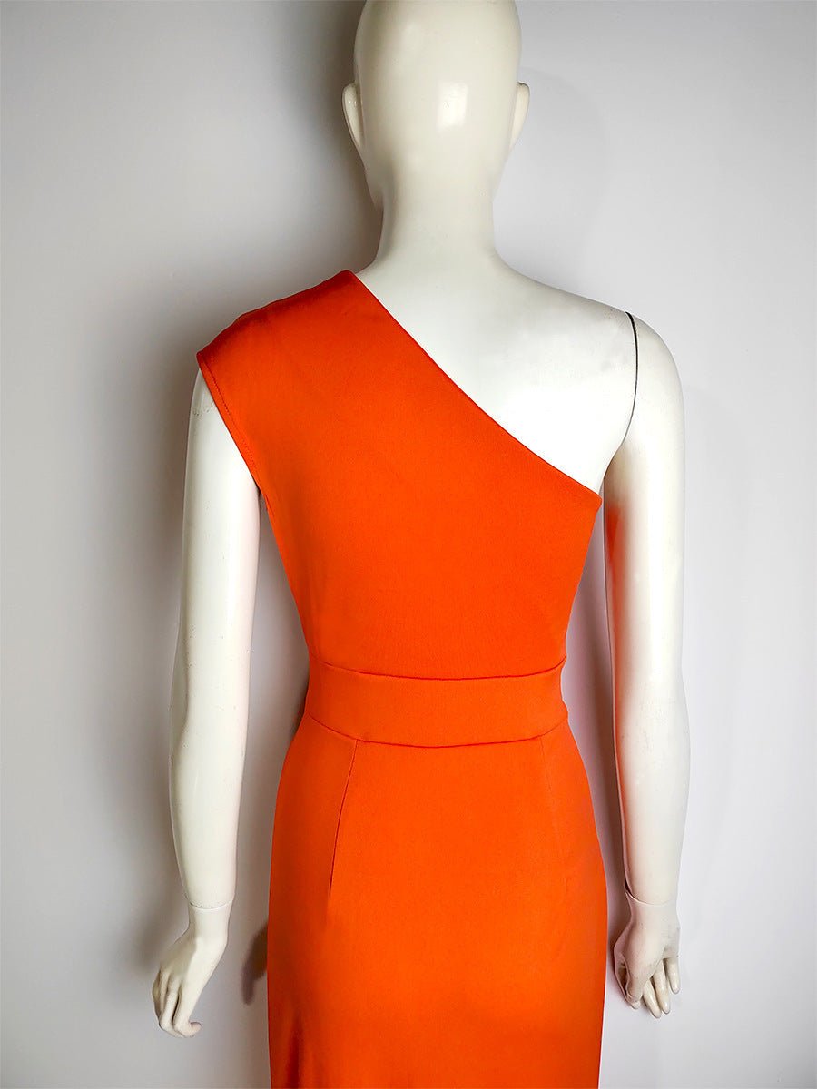 Robe asymétrique taille haute fendue sur le devant pour femme - KaoKao