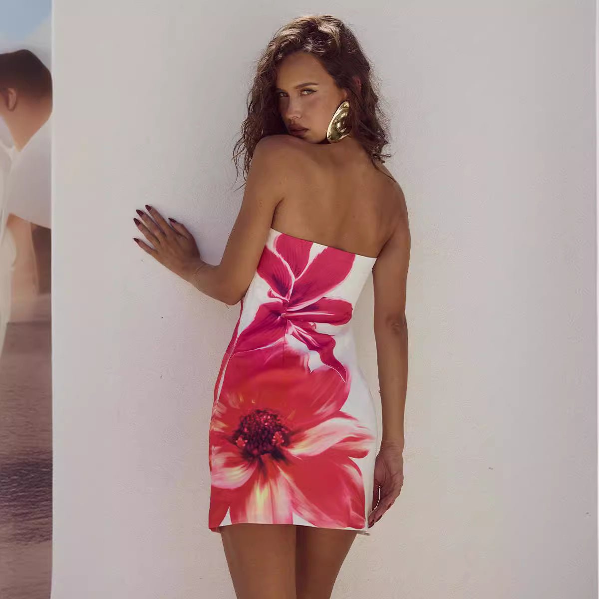 Robe courte fourreau slim à imprimé floral pour femme - KaoKao