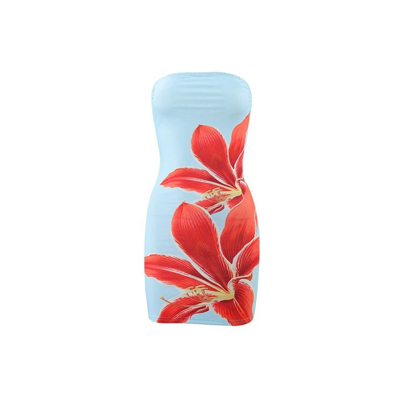 Robe courte fourreau slim à imprimé floral pour femme - KaoKao