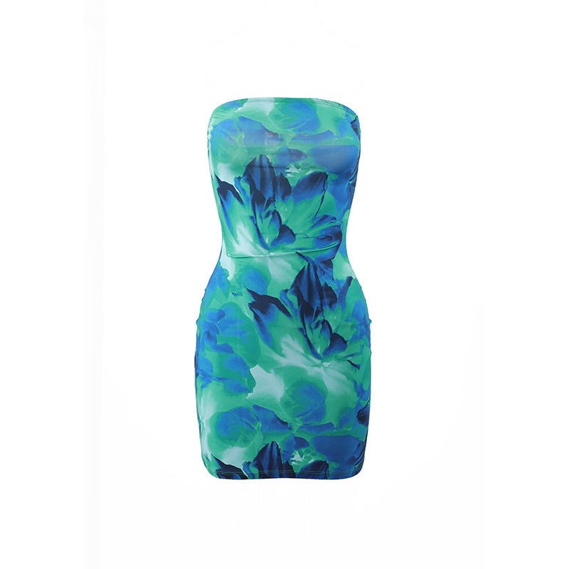 Robe courte fourreau slim à imprimé floral pour femme - KaoKao