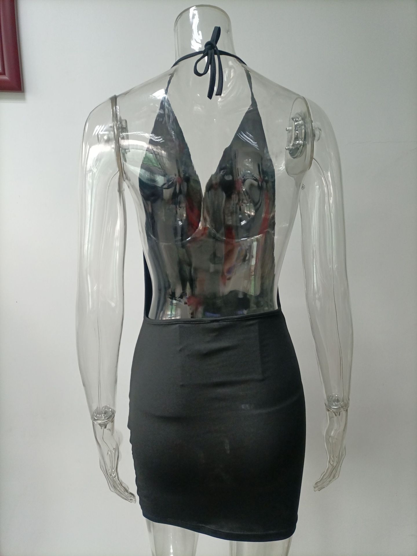 Robe d'été à col en V profond, dos nu, style licou, vêtements pour femmes - KaoKao