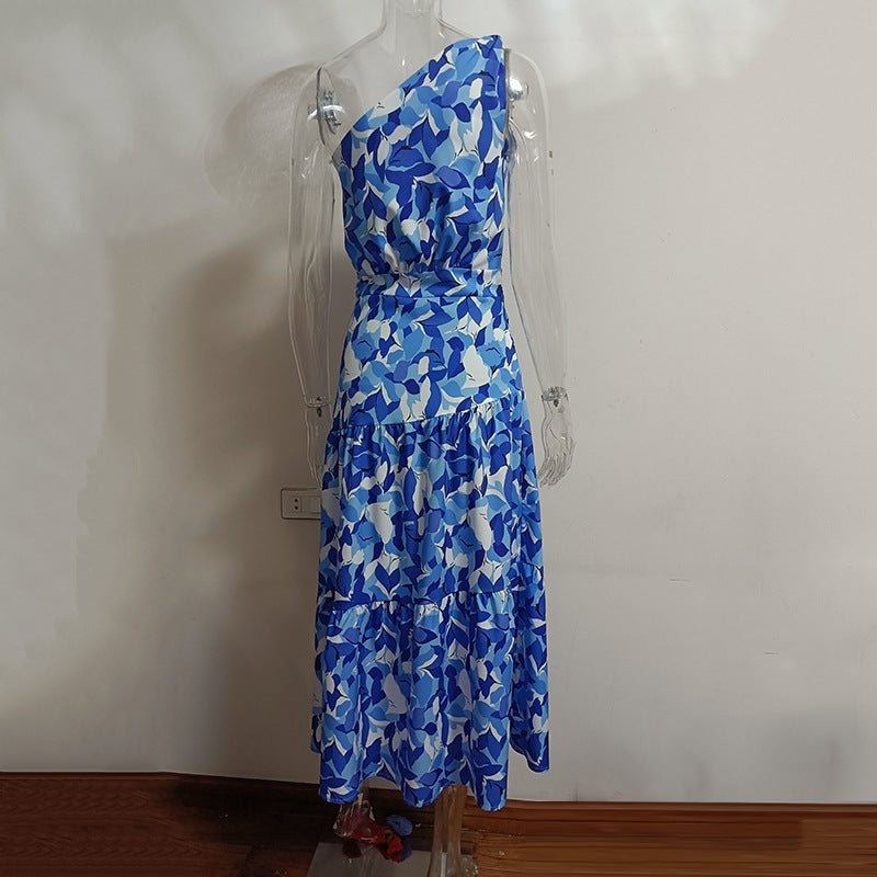 Robe d'été à épaules dénudées et dos nu, imprimée, idéale pour les vacances - KaoKao