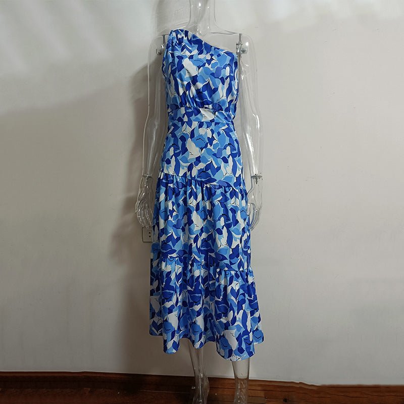 Robe d'été à épaules dénudées et dos nu, imprimée, idéale pour les vacances - KaoKao