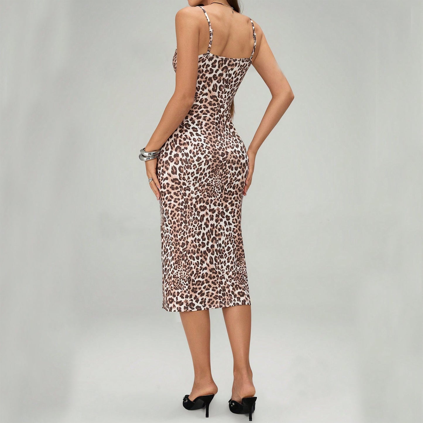 Robe d'été imprimée à bretelles fendues, mode slim à lacets, robes longues pour femmes - KaoKao