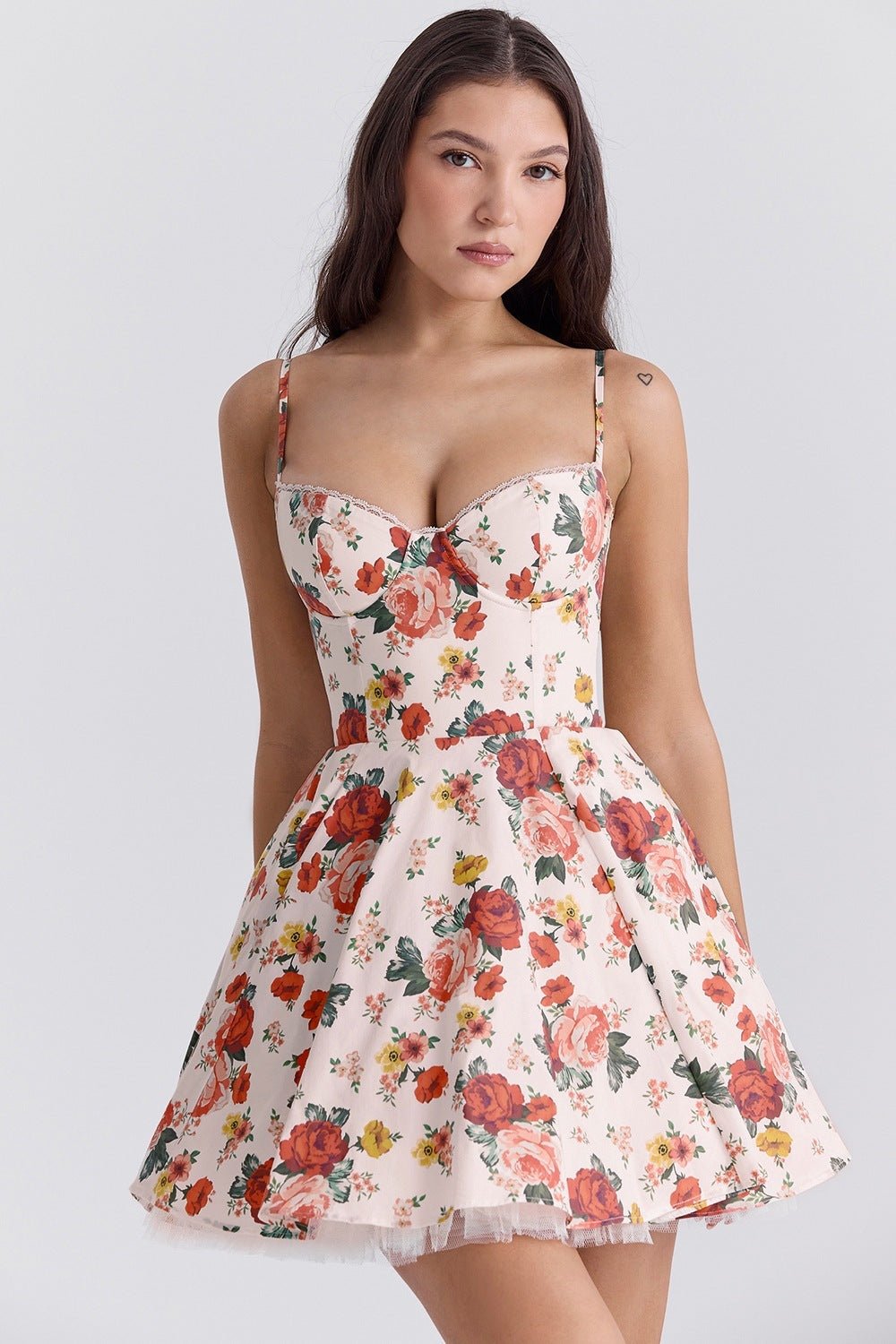 Robe jupon princesse dos nu à bretelles ajustées pour femme - KaoKao