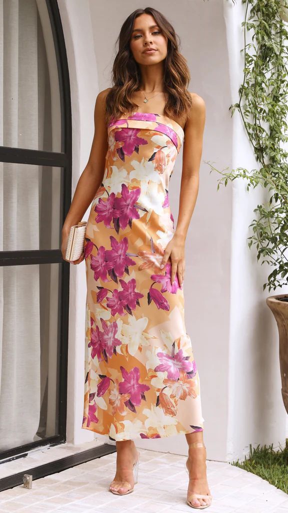 Robe longue d'été à col tube et dos nu, imprimé floral tendance, tenue de soirée pour femme - KaoKao