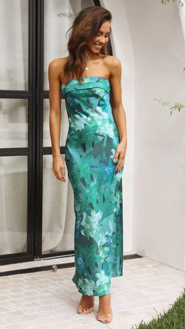 Robe longue d'été à col tube et dos nu, imprimé floral tendance, tenue de soirée pour femme - KaoKao