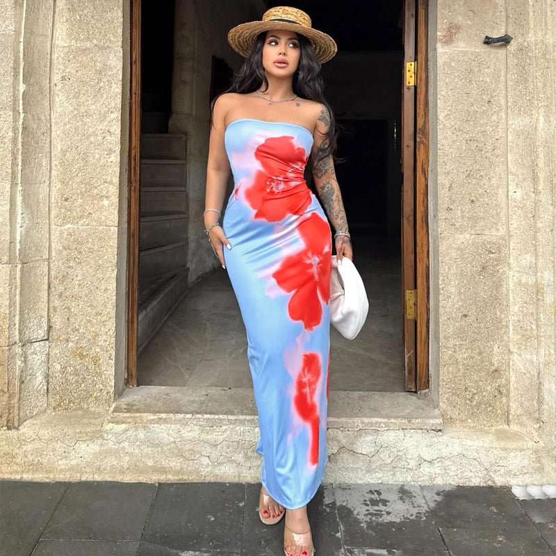Robe longue fendue et moulante pour femme, tenue d'été sexy, idéale pour les fêtes ou la plage - KaoKao