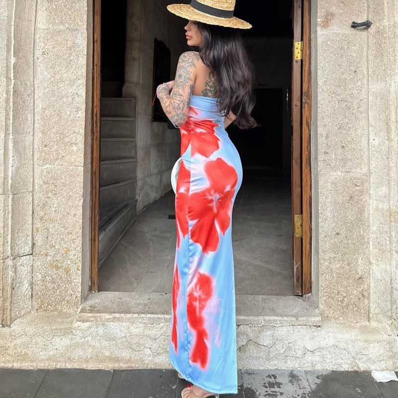 Robe longue fendue et moulante pour femme, tenue d'été sexy, idéale pour les fêtes ou la plage - KaoKao
