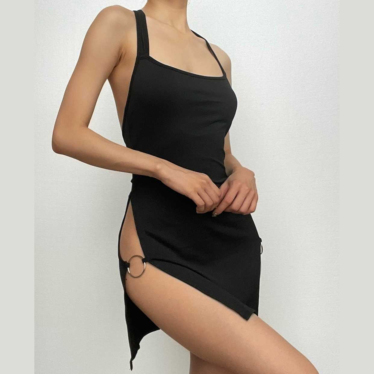 Robe moulante dos nu ajourée pour femme - KaoKao