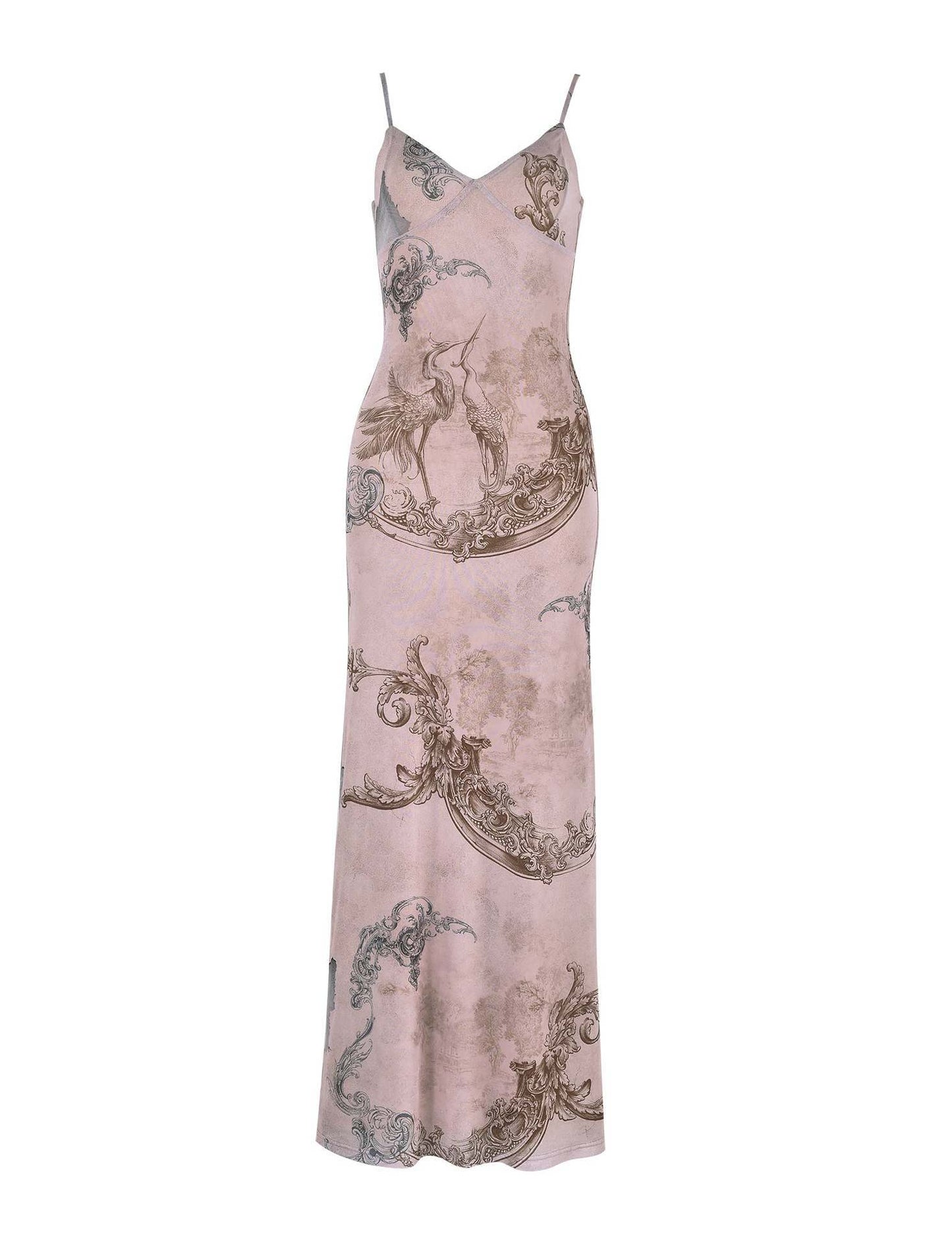 Robe nuisette à imprimé floral Y2K pour femme, jupe à bretelles d'été, robe longue de plage, vacances - KaoKao