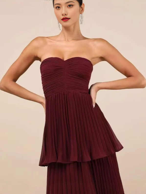 Robe tube plissée pour femme - KaoKao