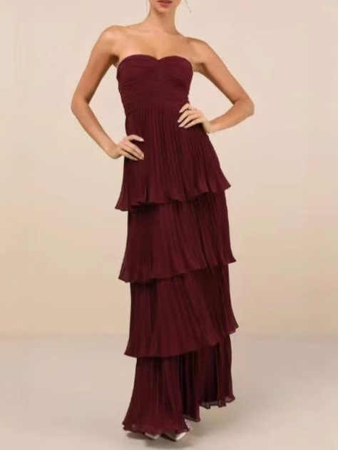 Robe tube plissée pour femme - KaoKao