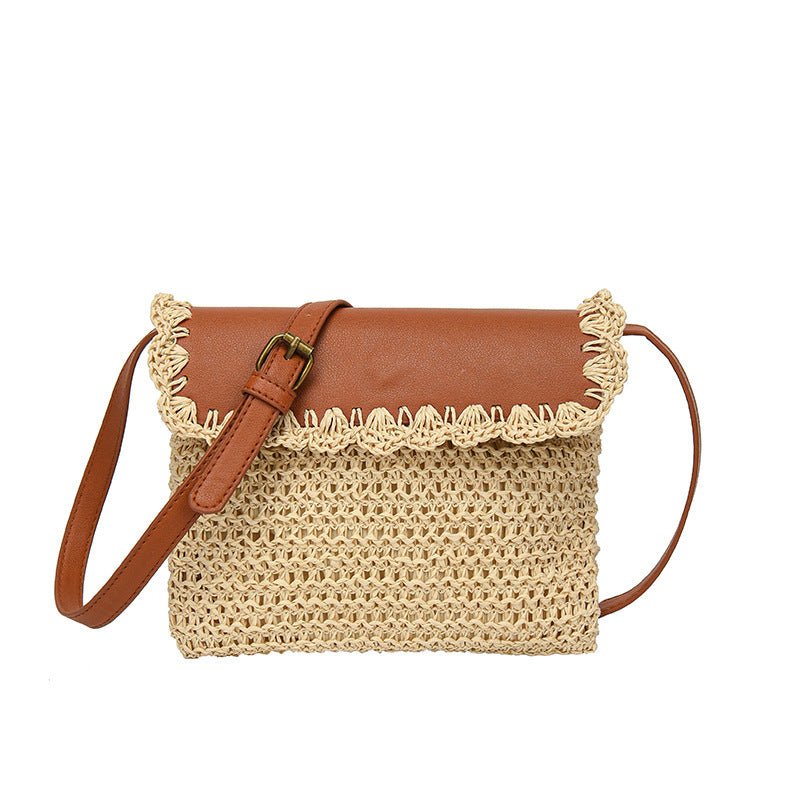 Sac à bandoulière de plage assorti en paille style Mori pour femme - KaoKao