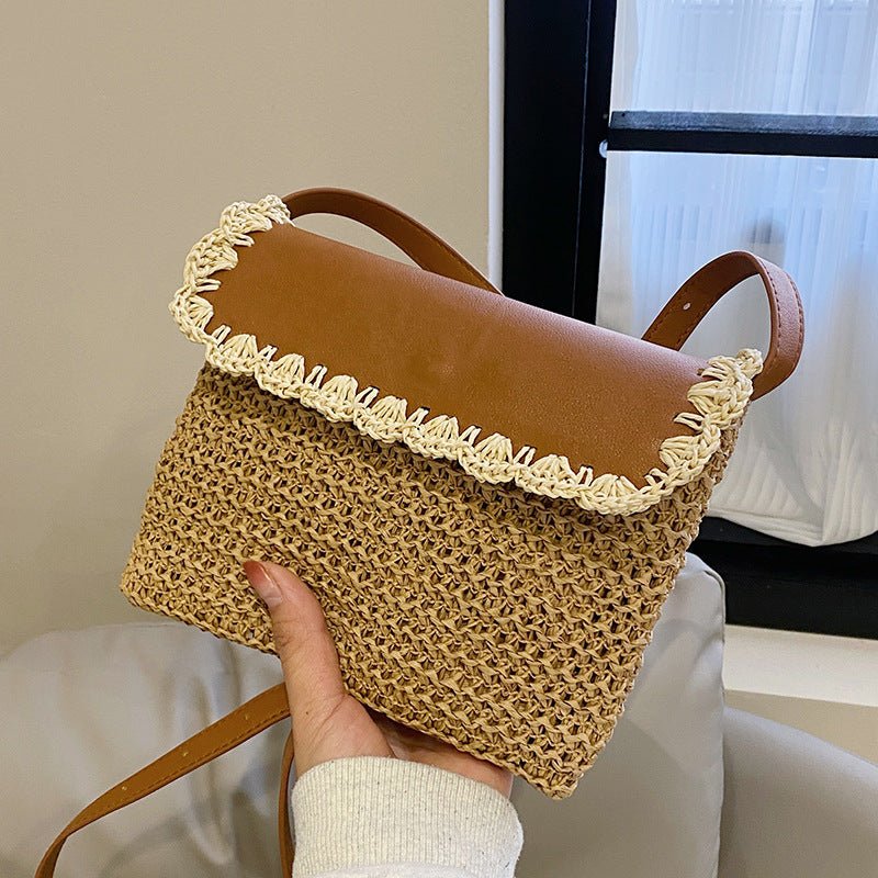 Sac à bandoulière de plage assorti en paille style Mori pour femme - KaoKao