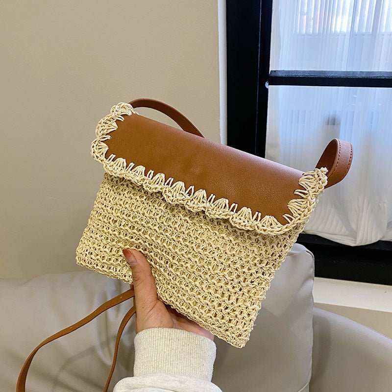 Sac à bandoulière de plage assorti en paille style Mori pour femme - KaoKao